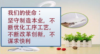 我們的使命：堅(jiān)守制造本業(yè)，不斷優(yōu)化工序工藝，不斷改革創(chuàng)新，不謀求快利